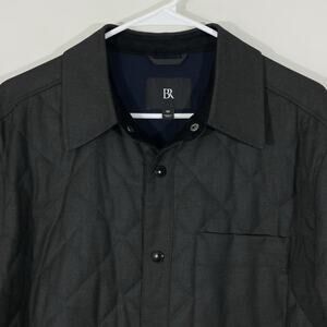 BR Banana Republic Quilted Overshirt Men’s Size Medium Charcoal Button Jacket